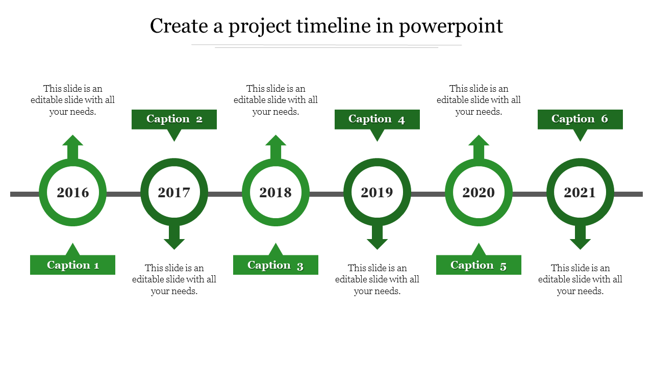 Free - Create a Project Timeline in PowerPoint Green